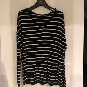 Super Soft Long Sleeve V Neck Striped Shirt